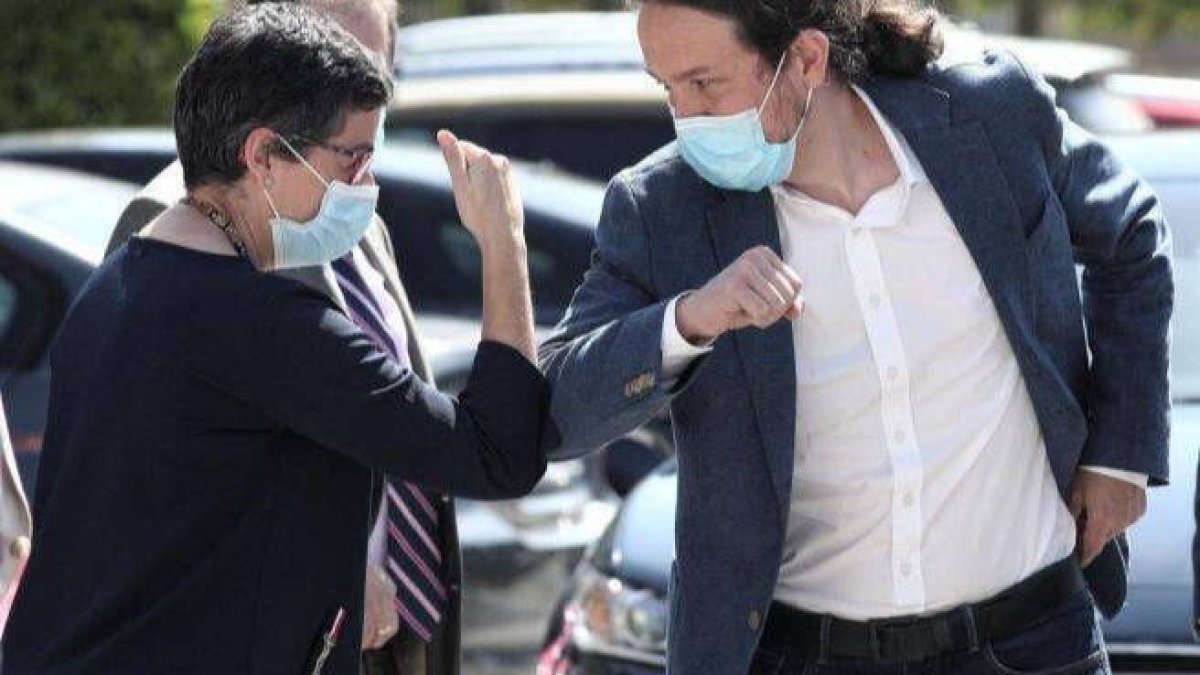 Arancha González Laya y Pablo Iglesias.