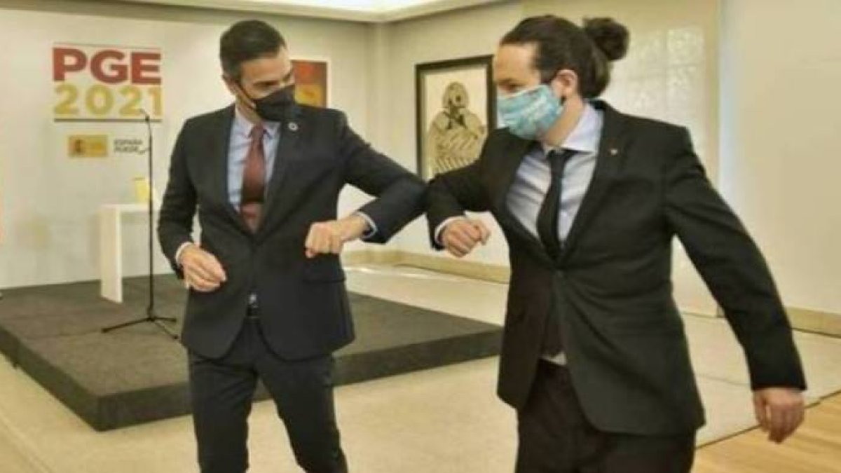 Sánchez e Iglesias el pasado martes tras acordar su pacto para los Presupuestos.