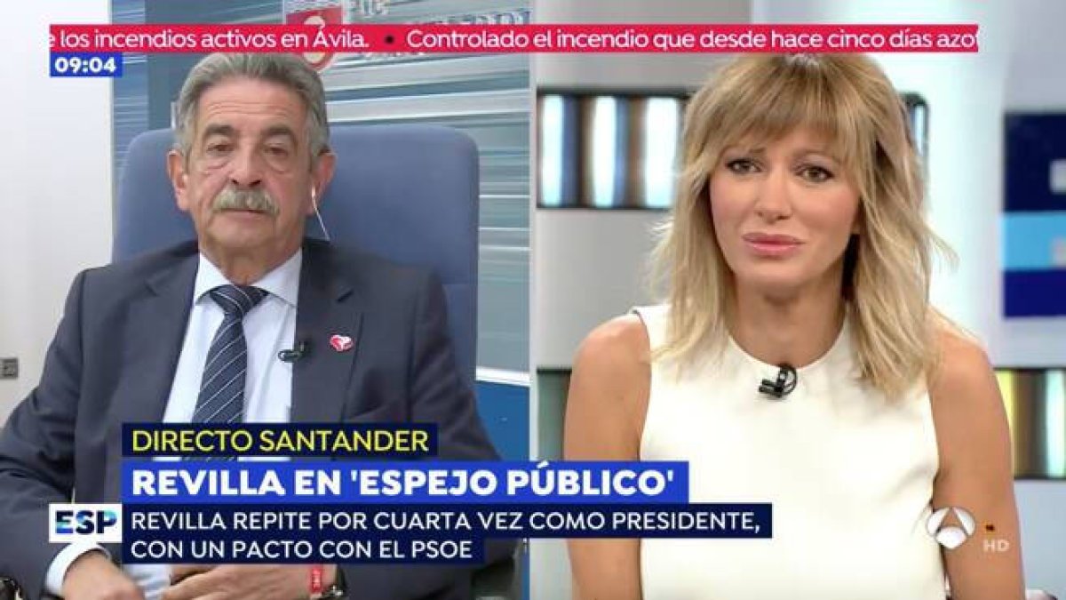 Revilla con Susanna Griso, en una de sus entrevistas en Espejo Público