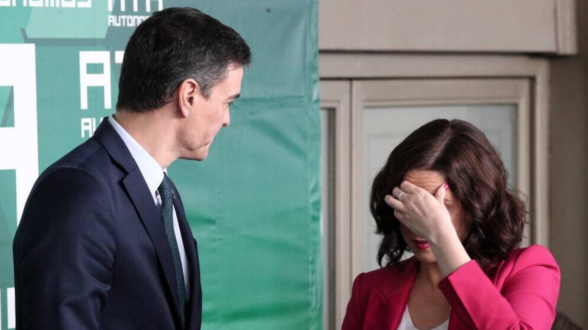 Pedro Sánchez e Isabel Díaz Ayuso, el pasado marzo