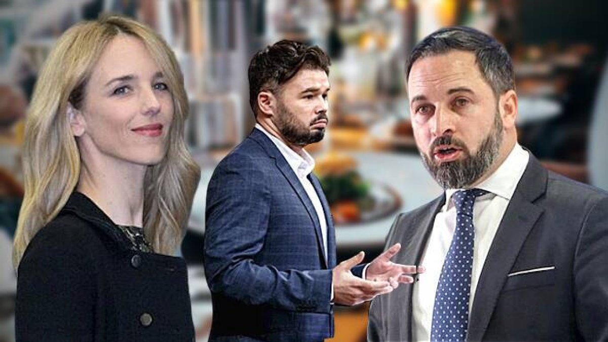 Cayetana Álvarez, Gabriel Rufián y Santiago Abascal