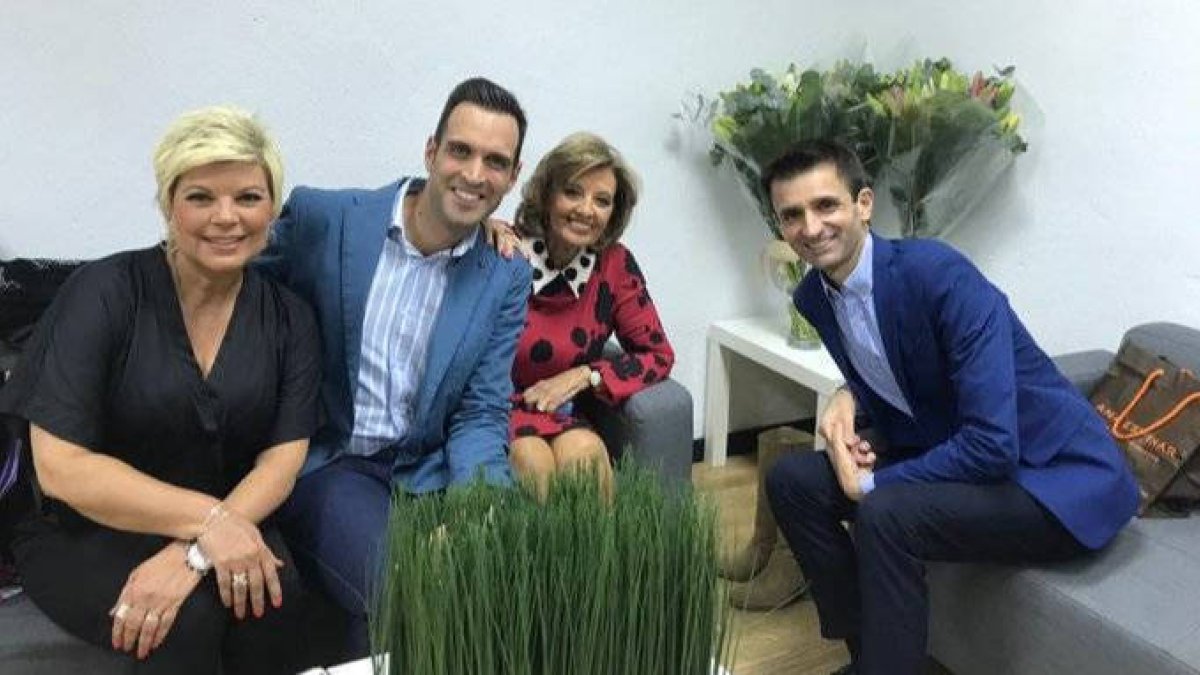 Las Campos, con los directivos de Telemadrid