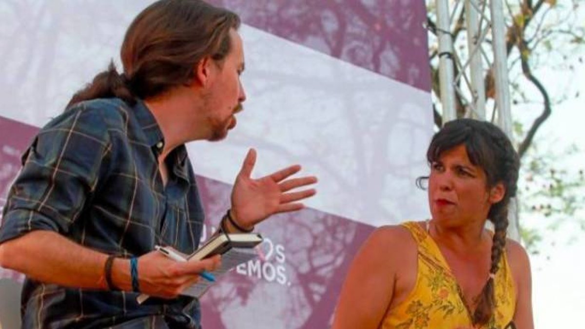 Iglesias y Teresa Rodríguez, en un acto de Podemos.