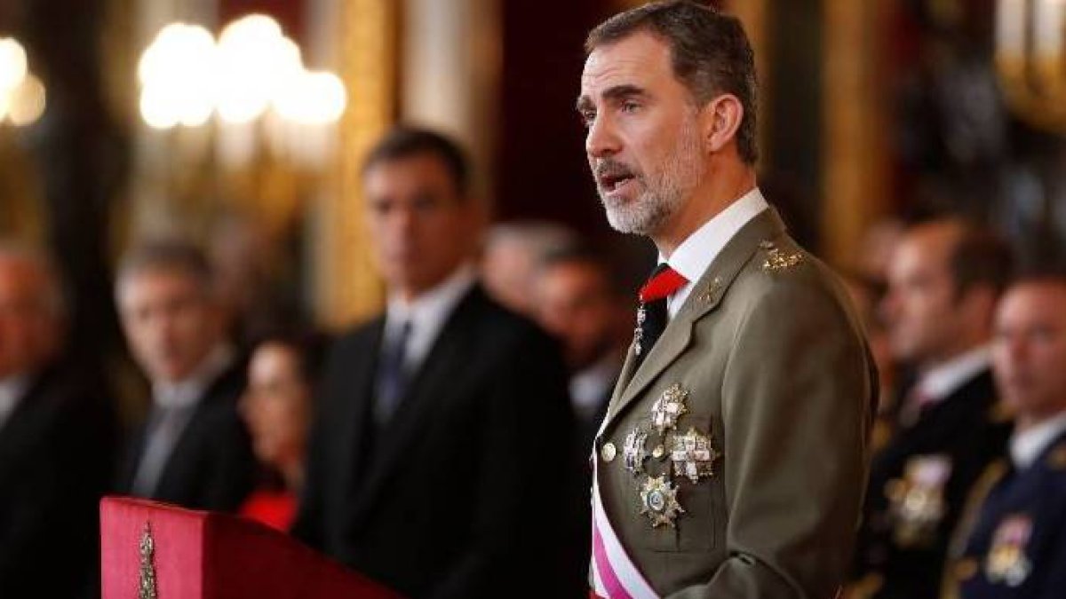 El Rey, durante su discurso en la Pascua Militar de 2019.