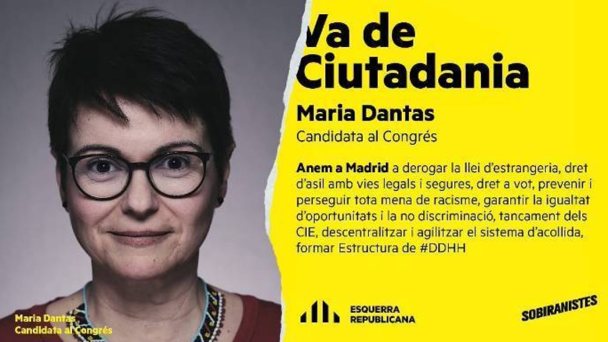 María Dantás, en un cartel promocional de ERC.