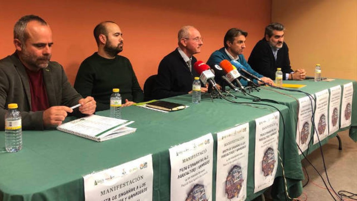 Dirigentes de Asaja, La Unió y UPA.
