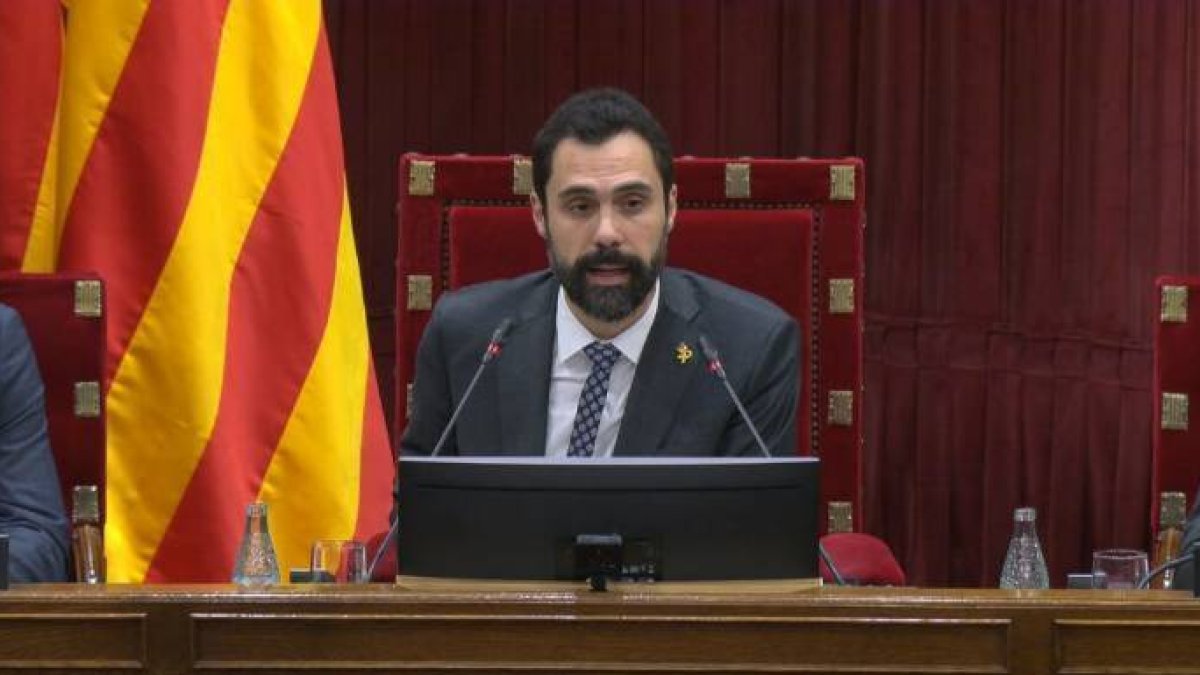 Torrent este martes, durante la aprobación de la moción de la CUP.
