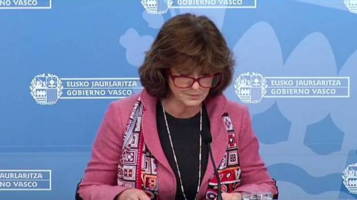 La consejera vasca de Sanidad, este miércoles en rueda de prensa.
