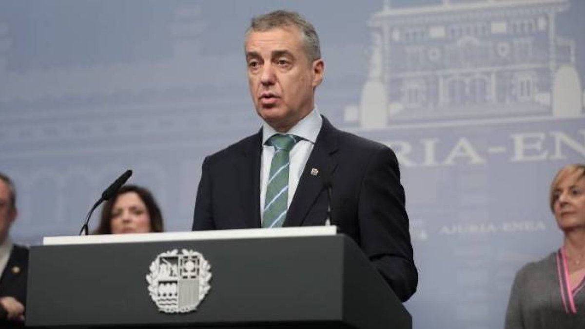 El lendakari Urkullu, este lunes al anunciar las elecciones del 5 de abril.