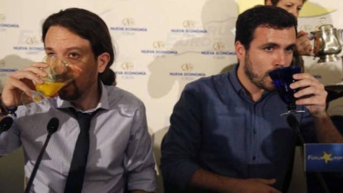 Pablo Iglesias y Alberto Garzón.