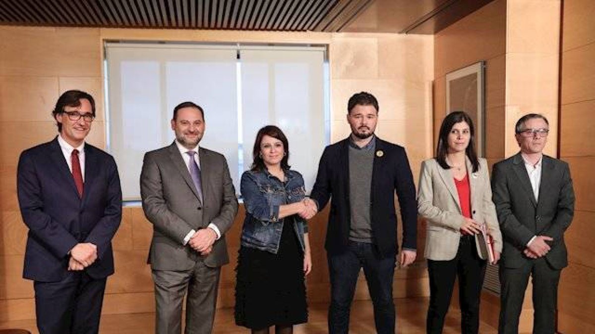 Negociadores del pacto ERC -PSOE