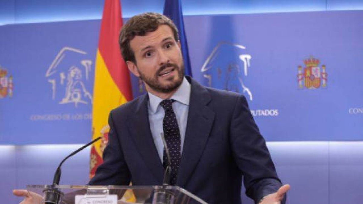 El presidente del PP, Pablo Casado