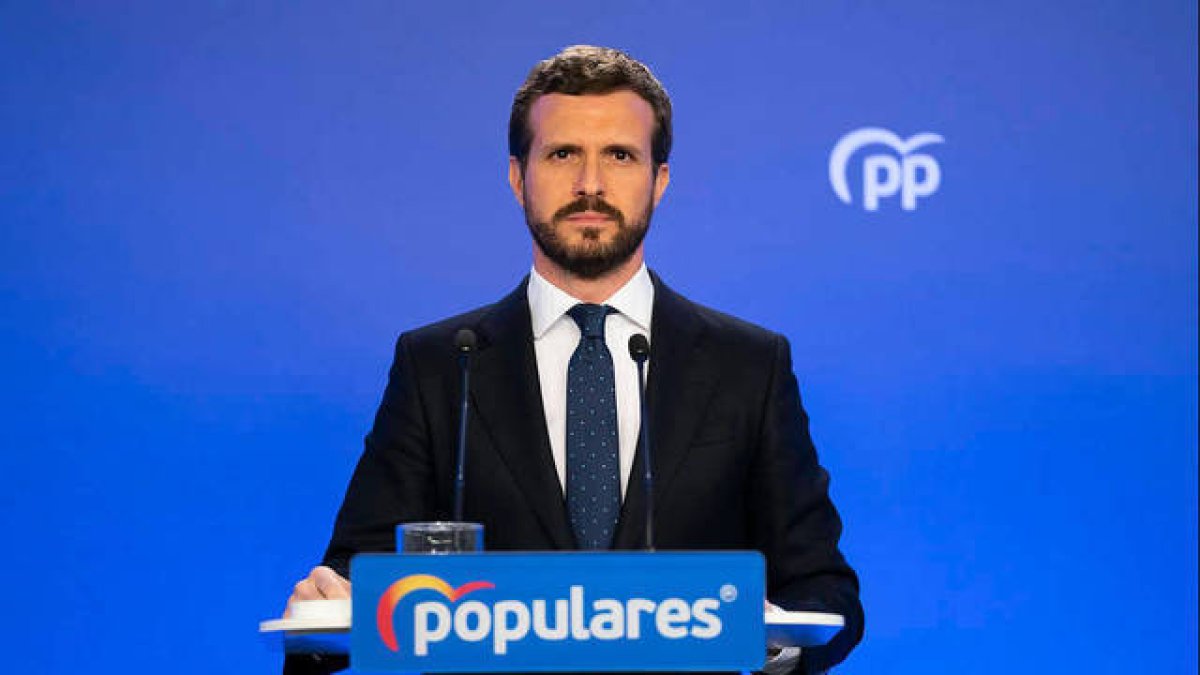 El presidente del PP, Pablo Casado
