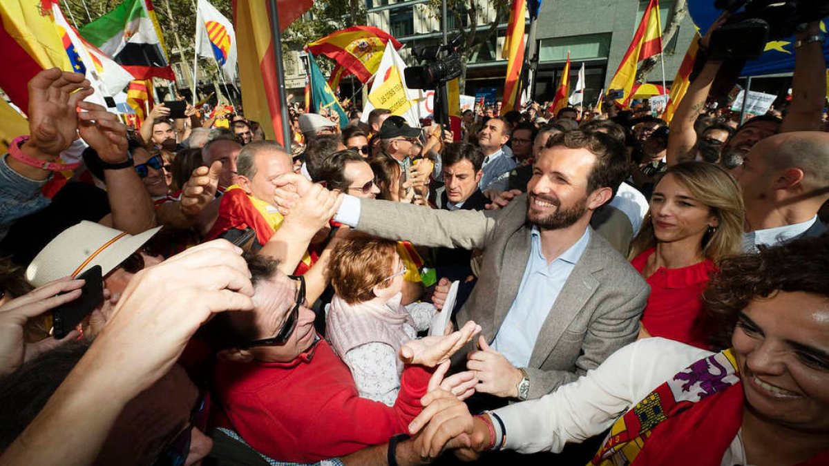 Casado en la manifestación de Barcelona.