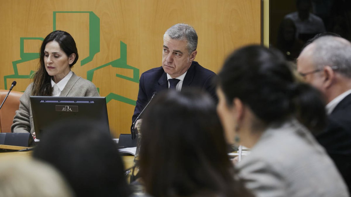 Urkullu, este martes en su comparecencia en el Parlamento Vasco.