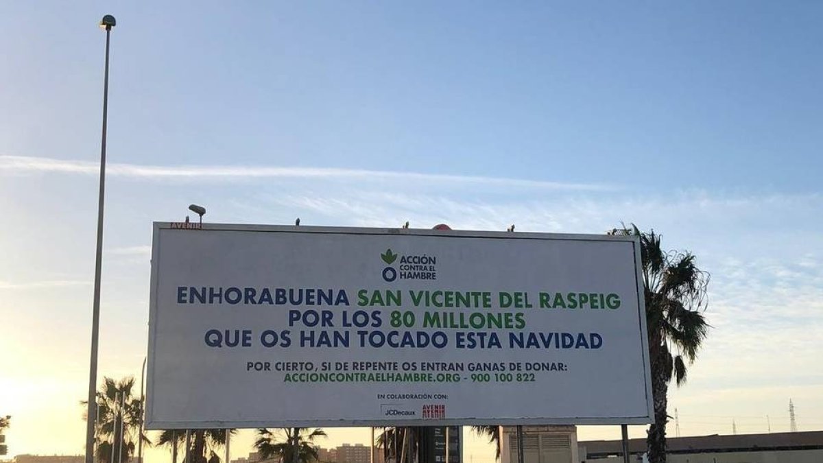 Una ONG pide a San Vicente que done parte del 'Gordo' contra la desnutrición