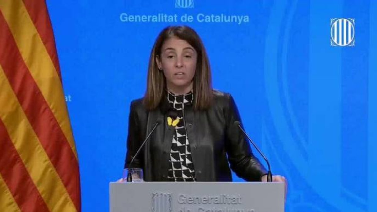 La portavoz de la Generalitat, Meritxell Batet, este lunes.