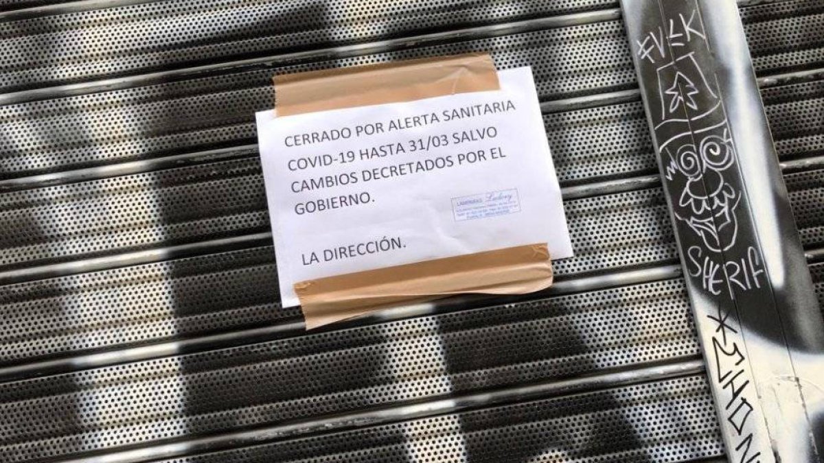 Uno de los múltiples negocios que el coronavirus ha obligado a cerrar.