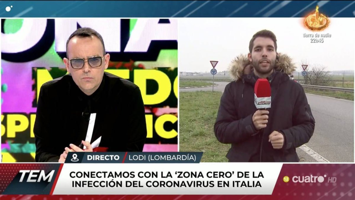 Risto Mejide y el reportero Fabián Pérez en 