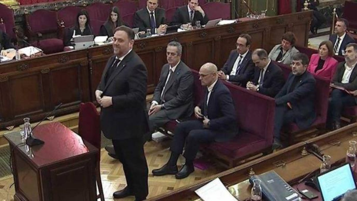 Junqueras, durante el juicio del 