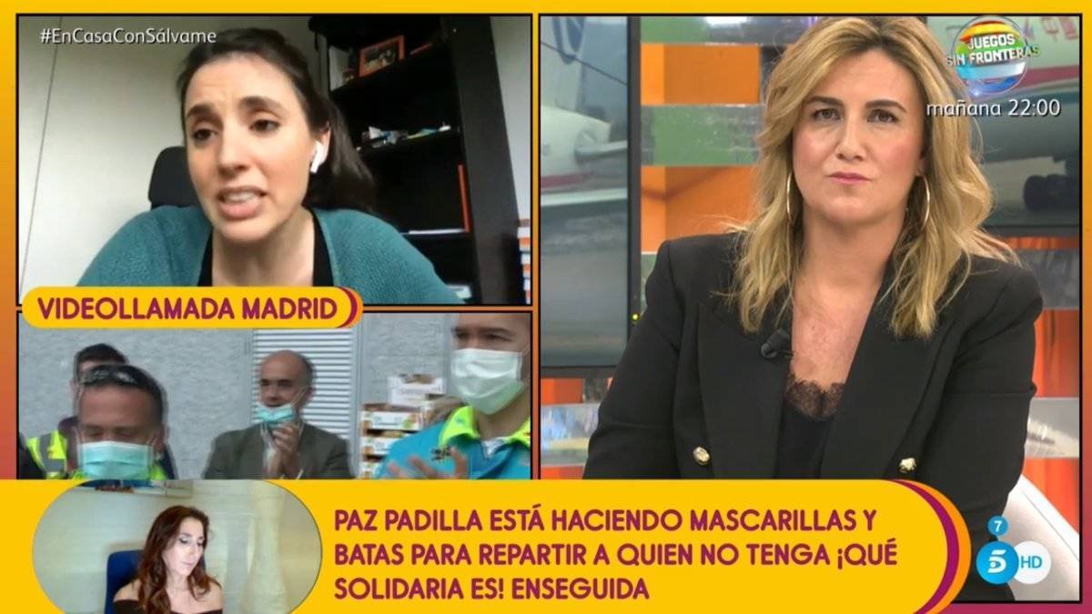 La ministra de Igualdad, Irene Montero en Sálvame