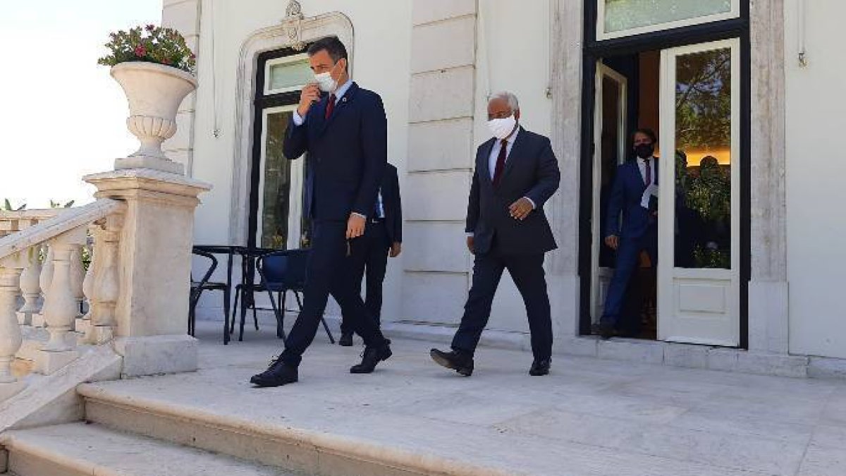 Pedro Sánchez, este lunes en Lisboa.