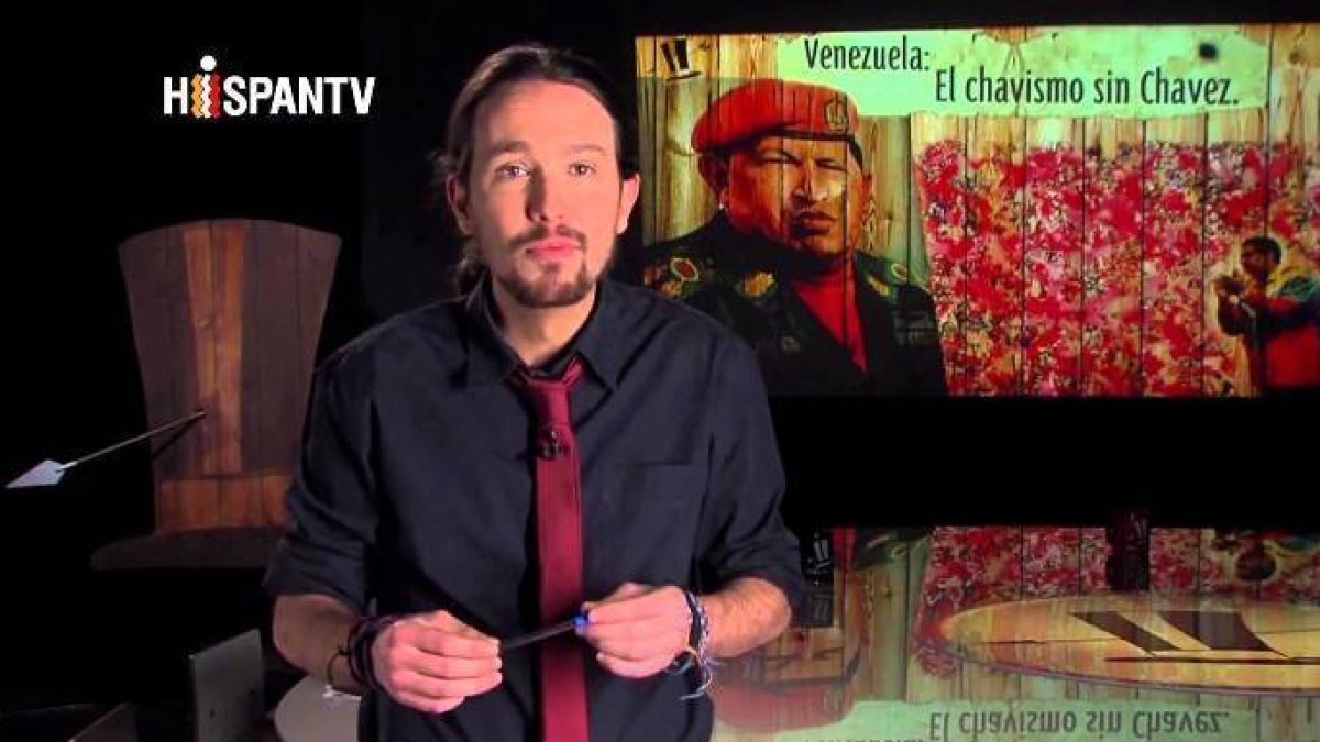 Pablo Iglesias, en uno de sus programas de Fort Apache. La Venezuela de Chavez, en el