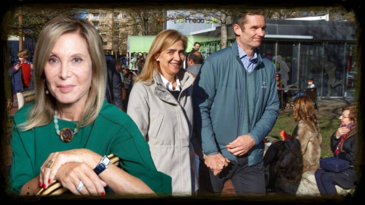 La Infanta Cristina y Urdangarin por las calles de Vitoria.