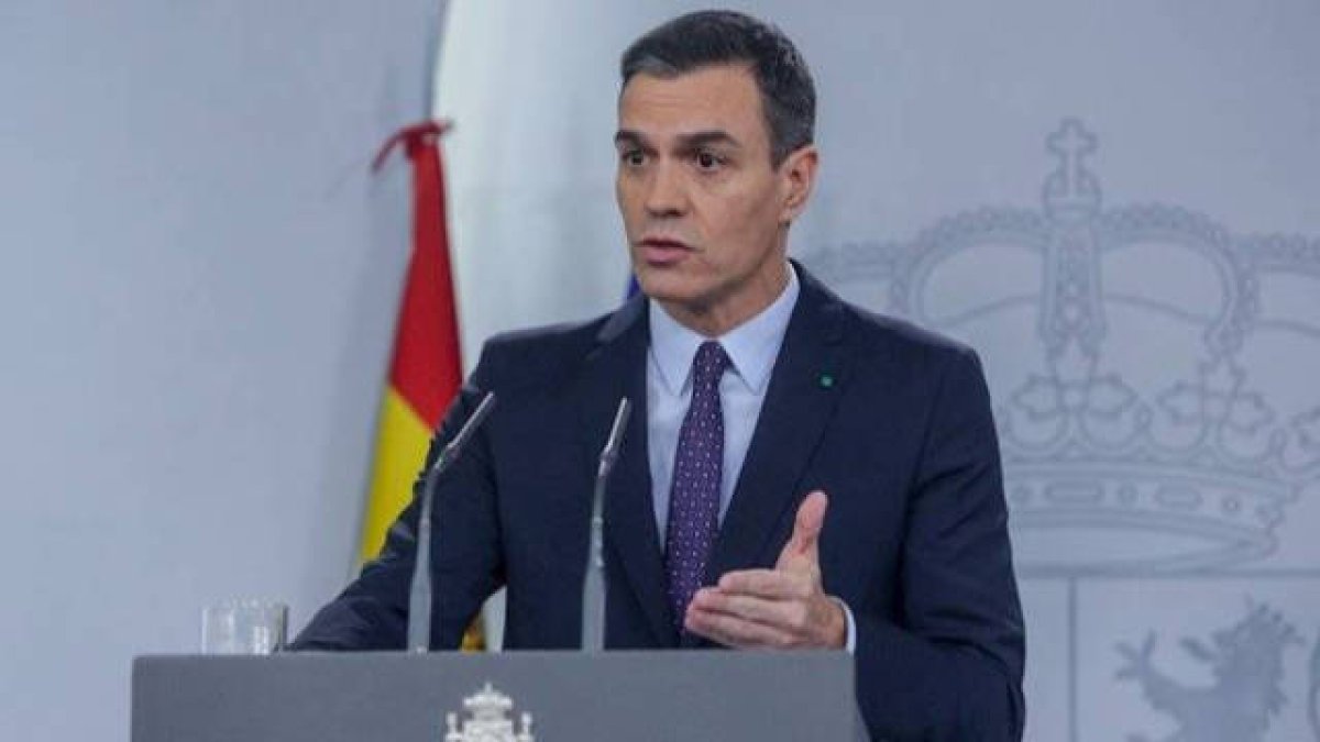 El presidente Pedro Sánchez en su última comparecencia.