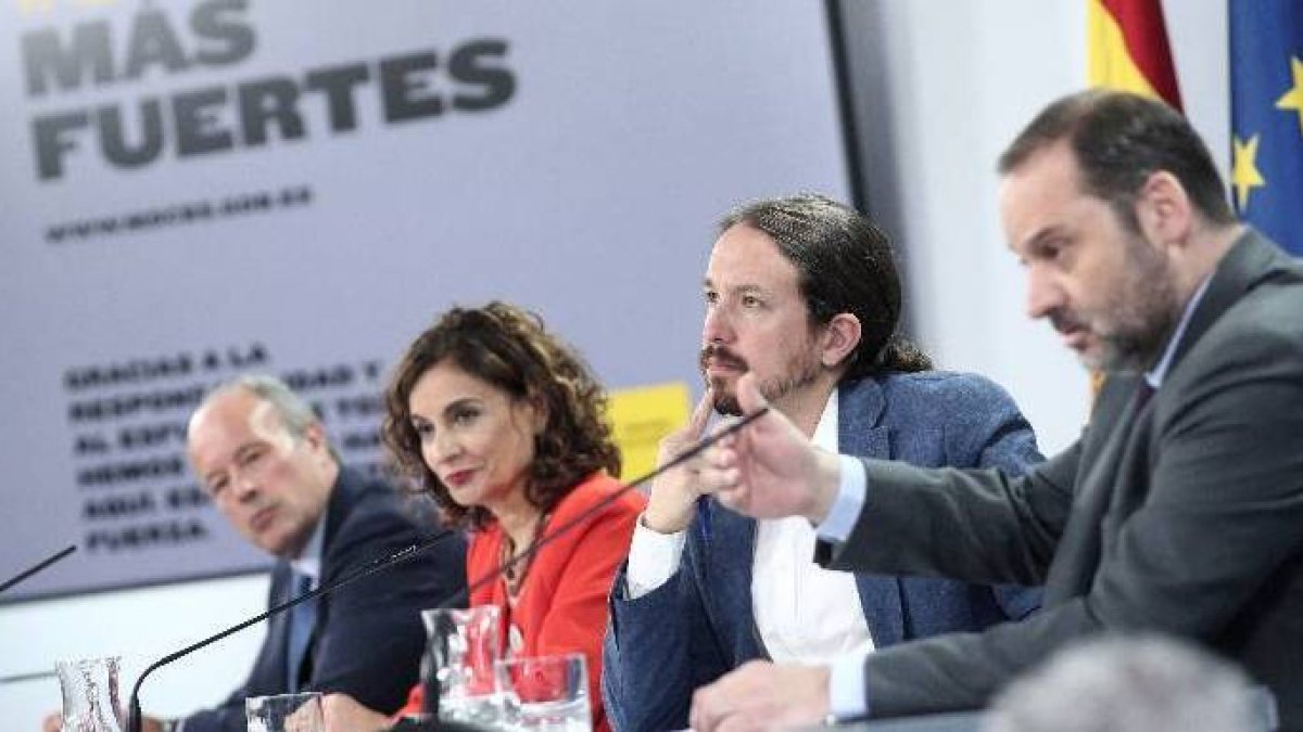 Iglesias, este martes en la rueda de prensa posterior al Consejo de Ministros.