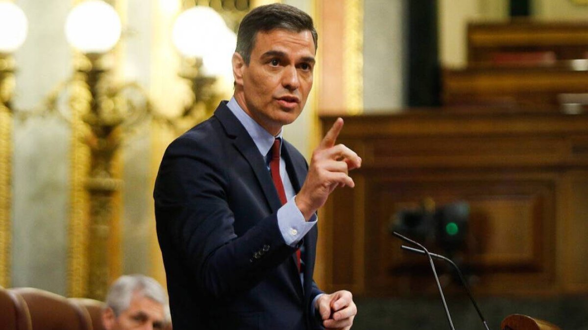 Pedro Sánchez este miércoles en el Congreso.