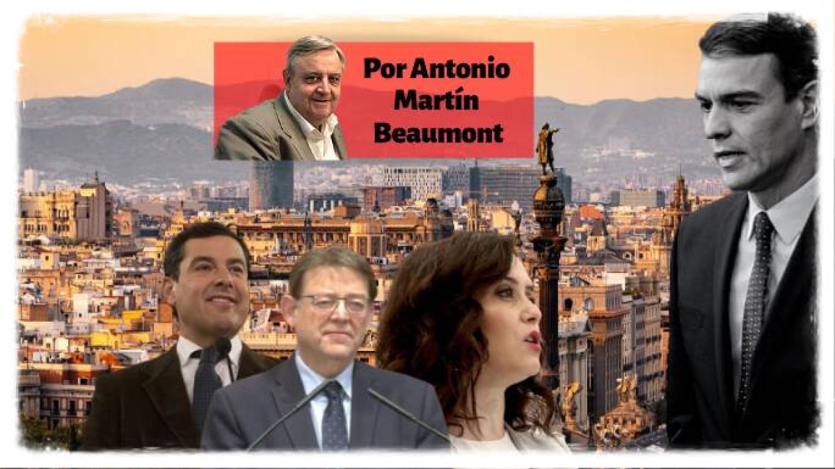 Ayuso, Puig y MOreno, frente a Sánchez