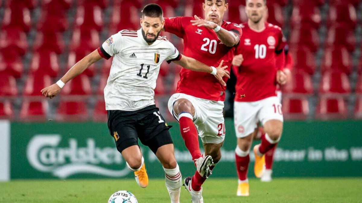 Yannick Carrasco, en un partido con la selección belga.