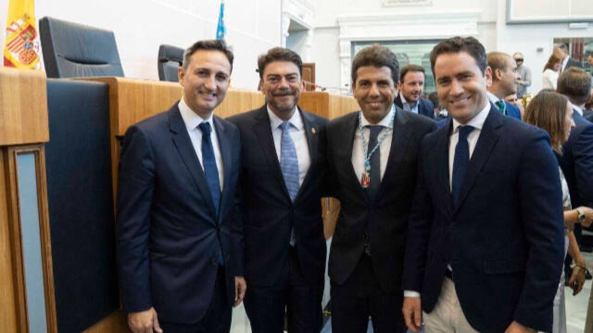 César Sánchez, Luis Barcala,  Carlos Mazón y Teo García Egea