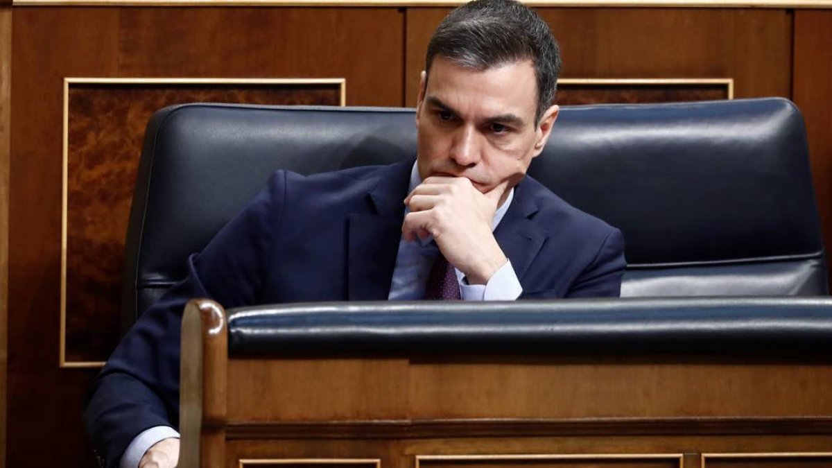 Pedro Sánchez este miércoles en el Congreso.