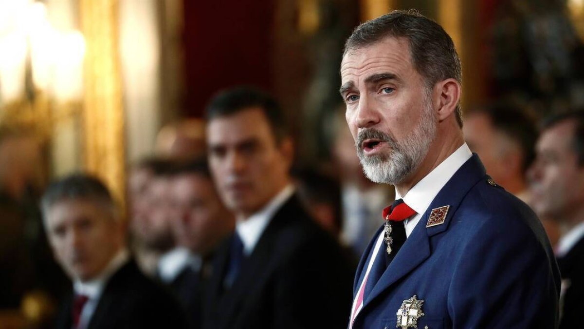 El Rey Felipe, junto a Pedro Sánchez este enero