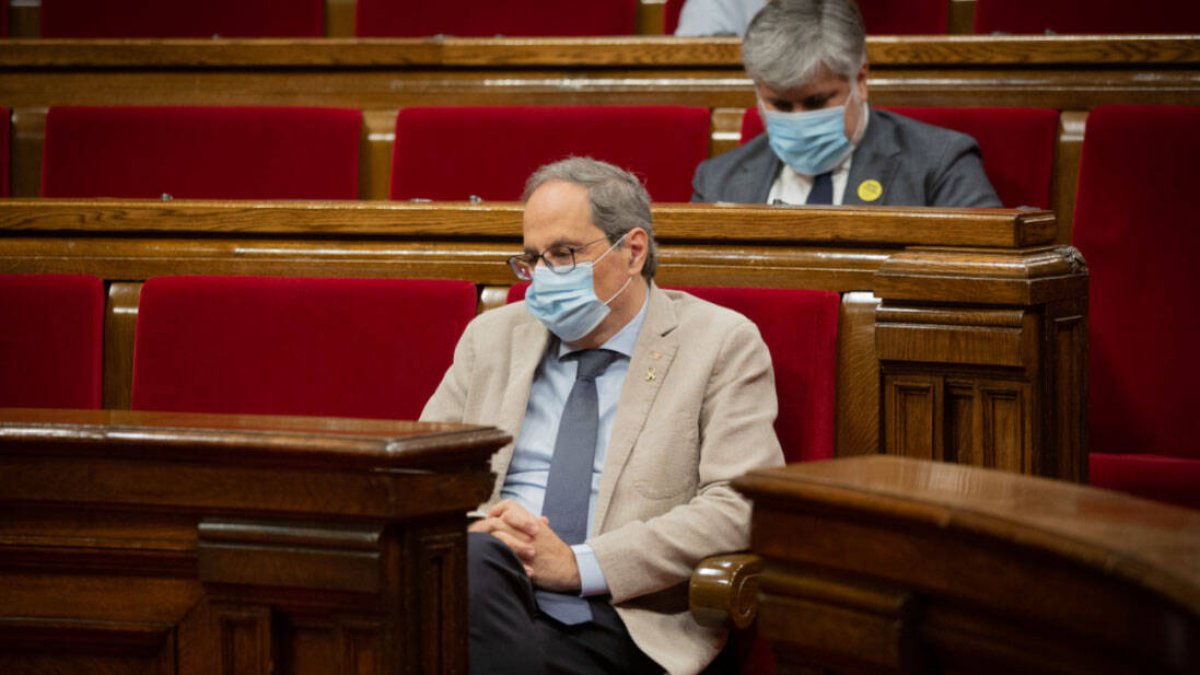 Quim Torra este miércoles en el Parlament.