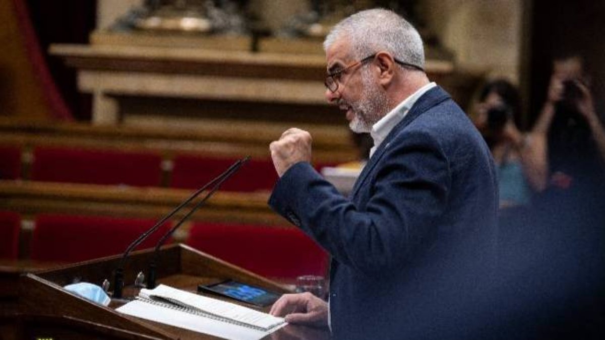 El portavoz de Cs en el Parlament, Carlos Carrizosa, este viernes.