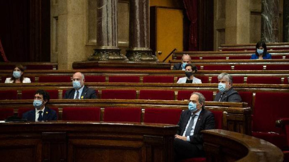 Torra, este viernes en el Parlament.