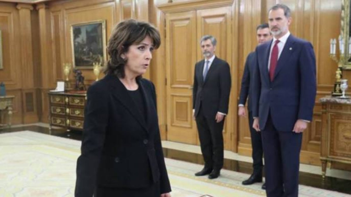 El Rey, el día del acto de la toma de posesión de Dolores Delgado como fiscal general del Estado.