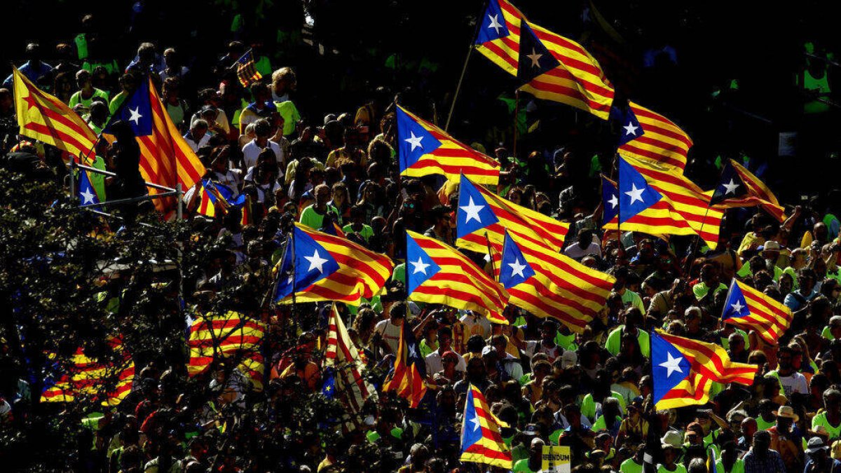 Manifestación de la Diada del 11 de septiembre en una fotografía de archivo.