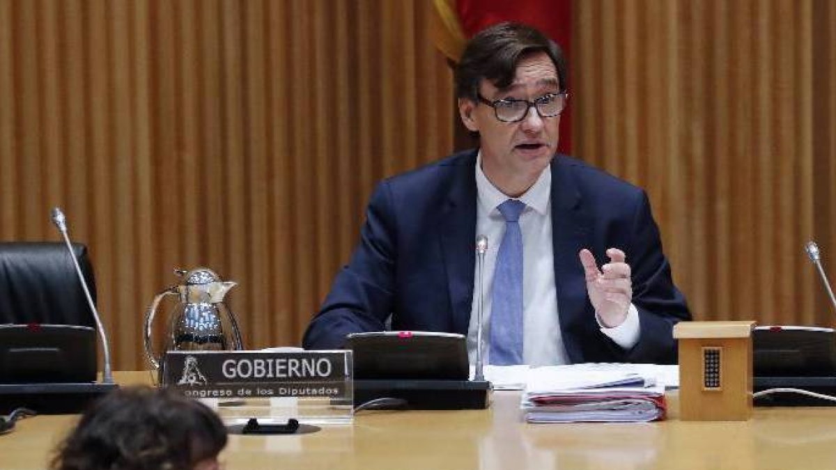 El ministro de Sanidad, este jueves en el Congreso.