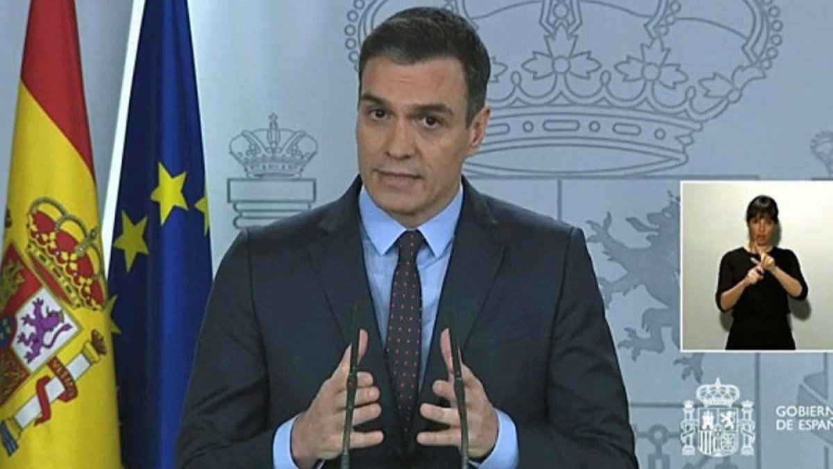 Sánchez, durante su comparecencia