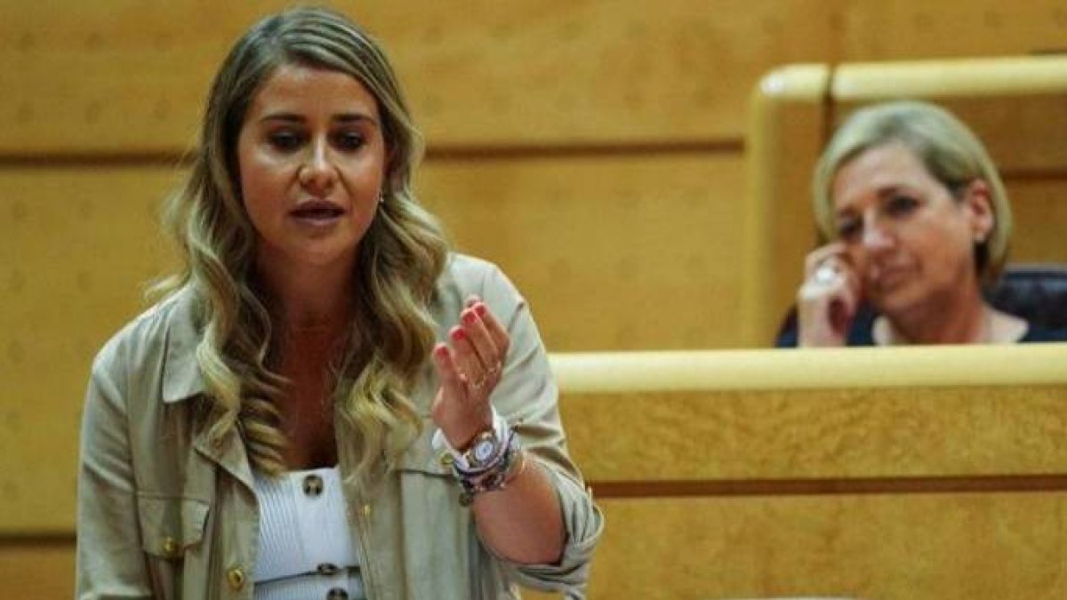 La senadora del PP, Sofía Acedo, este martes en la sesión de control al Gobierno.