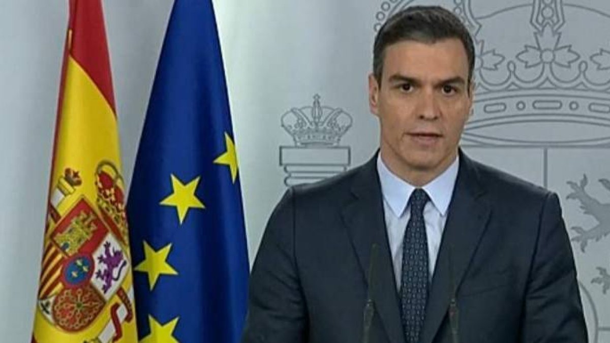 Sánchez, en una de sus comparecencias durante el estado de alarma.