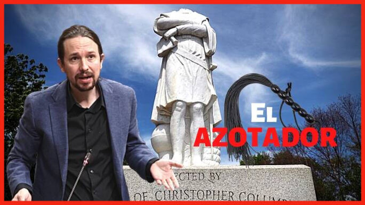 Pablo Iglesias, ante Colón decapitado