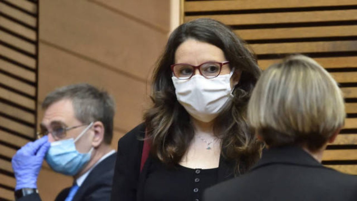 Mónica Oltra la semana pasada en les Corts.