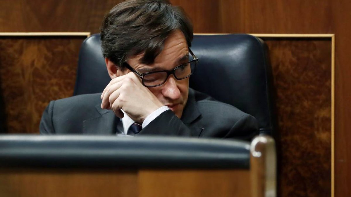 El ministro de Sanidad, Salvador Illa, en el Congreso de los Diputados