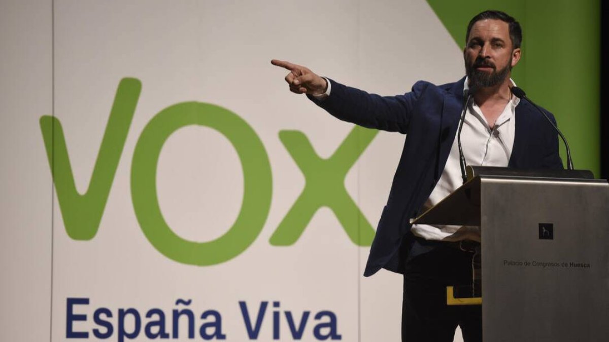 Abascal, en un acto de Vox