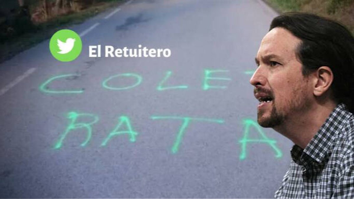 Pablo Iglesias y la pintada que le dedicaron en Asturias